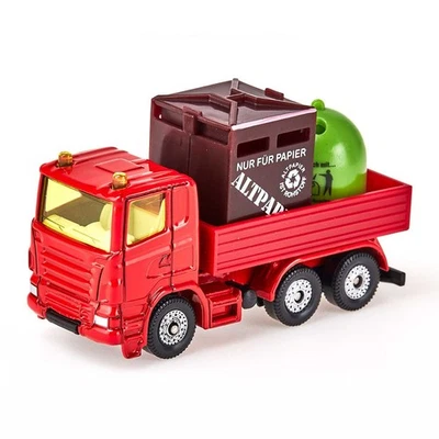 Siku 828 - Scania 3-Axle Freight Truck with Recycling Bins  -  H0/00 scale - Image 1 of 4