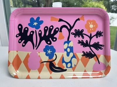 New IKEA PALPFJÄRIL Tray Luna Gil 8x11 Colorful Floral Geometric Pink Decor - Image 1 of 3
