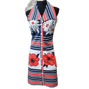 Vestido Vaina De Colección Años 60/70 Estampado Floral Brillante Groovy Cuello Ancho Mujer Pequeño - Imagen 1 de 9