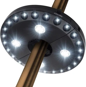 Parasol Light Patio Umbrella Light 3 Brightness Modes Cordless 28 LED Lights - Picture 1 of 11