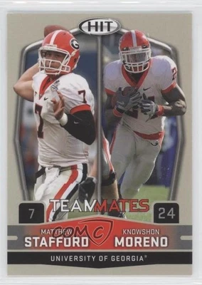 2009 SAGE Hit Teammates Glossy Matthew Stafford Knowshon Moreno #56 Rookie RC - Image 1 of 2