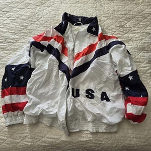 Vintage 80s USA Bomber Jacket 1XL U.S.A Olympics South Harbour - Picture 1 of 22