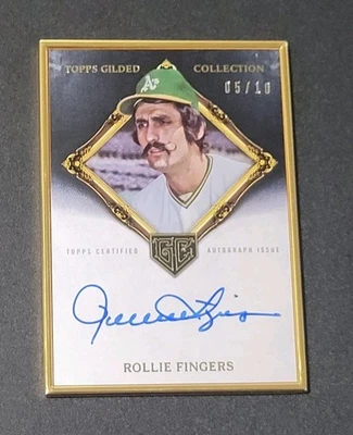 2023 Topps Colección Dorada ROLLIE DEDOS ORO ENMARCADO EN TARJETA AUTOMÁTICO SSP/10 Foto 1 de 3