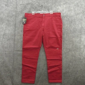 Dickies Flex Men's Work Pants 40x30 Red Twill Work Skinny Fit Straight Legs New - Picture 1 of 13