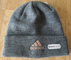 Adidas New winter knit Climawarm hat Women's grey rose gold Beanie NEW women's - Picture 1 of 4