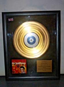 SELTEN 24kt vergoldet Elvis Gold Reco gerahmt Gold 12 Zoll Scheibe/Platte mit Zertifikat - Bild 1 von 6