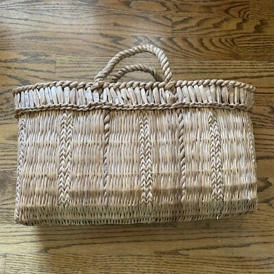 Bolso de Mano Hoja de Plátano De Colección Grande Forrado Lunares Verdes Playa Mercado LEER Foto 1 de 4