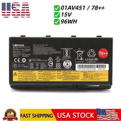 Новый OEM 96W 01AV451 00HW030 аккумулятор для Lenovo ThinkPad P70 P71 SB10F46468 78 ++ - Изображение 1 из 4