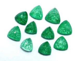 Naturale 90 Ct Smeraldo Verde Colombiano 10-12 Pz Taglio Trillion Lotto + Regalo - Picture 1 of 15