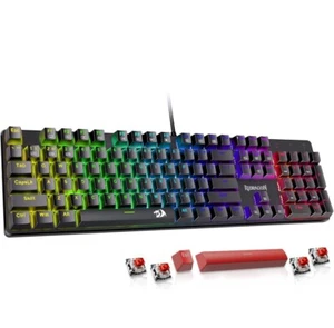 Redragon Rudra Mechanical Gaming Keyboard, Wired 11 Programmable Backlit K565 - Picture 1 of 9