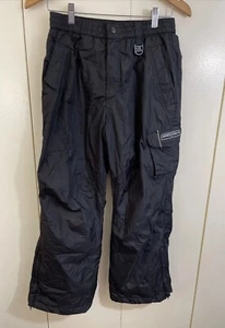 Snow/Ski Pants ZEROXPOSUR-Boys Black Heavyweight Insulated-Size L (14-16) - Picture 1 of 12
