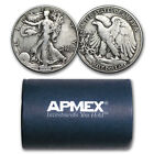 90% Silver Walking Liberty Halves $10 20-Coin Roll Avg Circ