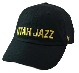 Sombrero de limpieza ajustable Utah Jazz negro con escritura - estilo clásico de la NBA por '47 - Imagen 1 de 8