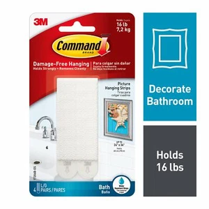 LOT OF 4 Command Large Bath Picture Hanging Strips - Picture 1 of 1
