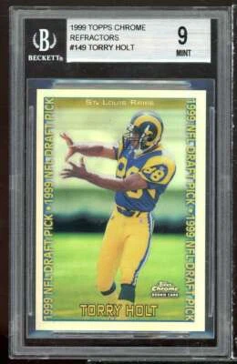 Torry Holt Rookie Card 1999 Topps Chrome Refractors #149 BGS 9 (8.5 9.5 9.5 9) - Image 1 of 2