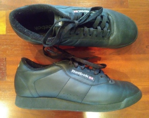 REEBOK Scarpe da Tennis Classiche Donna Atletica PRINCIPESSA Pelle Nera 8 5M