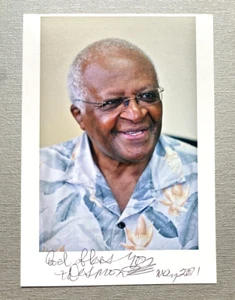 DESMOND TUTU (†2021) Nobelpreis Frieden 1984 signed Foto 9x13 Autogramm - Picture 1 of 1