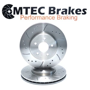 Renault Megane 225 Rear MTEC Drilled Grooved Brake Discs c/w Bearings & ASR - Picture 1 of 7
