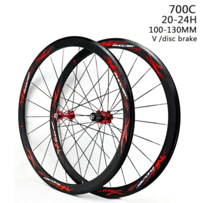 Rennrad Rad Set 40MM Flach Speichen Lager City Fahrrad Räder 700C 11-speed - Bild 1 von 4