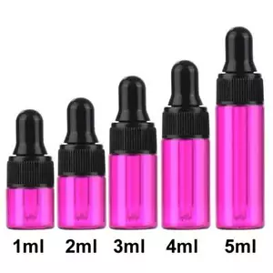 1ml-5ml Glass Dropper Bottles w/ Pipette for Perfume Refillable Drop Container - Picture 1 of 14
