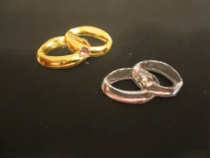 Adorno de cera, arte de cera, anillos, anillos de boda, piedra brillante, diseño de vela usted mismo - Imagen 1 de 3