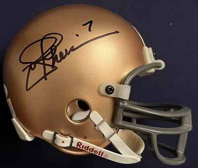 Joe Theismann Signed Autograph Notre Dame Football Riddell Mini Helmet COA JSA - Image 1 of 3