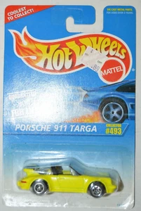 1996 Hot Wheels Blue Card Porsche 911 SC Targa Yellow Green #493 Diecast car - Picture 1 of 9