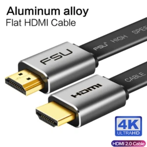 1M FSU FLAT High Speed V2.0 HDMI Cable 4K*2K Male to Male 3D 1080P HD for HDTV-- - Picture 1 of 1
