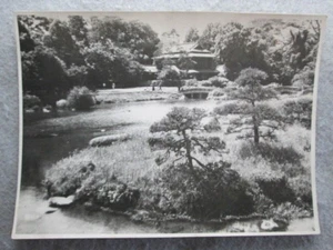 Vintage Japanese Home, Garden, Bridge And Pond Photograph - Picture 1 of 3