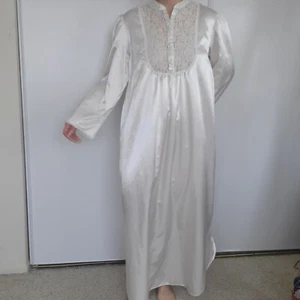 Vintage Ilise Stevens viktorianisches Nachthemd großer Spitzenkragen Landhauskern Oma Chic - Bild 1 von 22