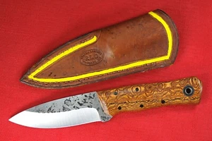Fiddleback Forge Monarch by Andy Roy .14" A2 Steel, Curly Quartersawn Red Oak - Picture 1 of 17