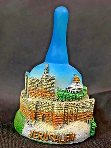 Souvenir Vintage 3D Jerusalem Bell Rare Ceramic Handmade Orginal Israel 2.5" Art - Picture 1 of 7
