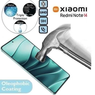 100% Genuine Tempered Glass 9H Screen Protector Fits/For Xiaomi Redmi Note 14 - Image 1 of 2