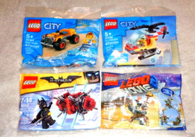 4 Lego Poly Bag Lot,  Batman Phantom, City Buggy,  Lego Movie Metalbeard
