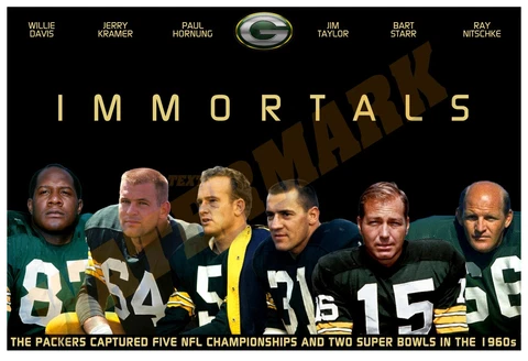 IMMORTAL GREEN BAY PACKERS OF THE 1960s 19”x13” COMMEMORATIVE POSTER Cover