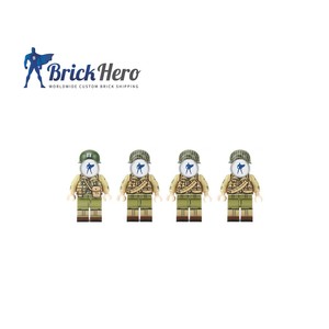 Custom - WW2 US Soldaten mit Offizier 4 Stk. mit Waffen Lego kompatibel