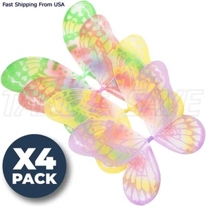 Alas de hadas, disfraces para niños alas de hadas mariposa alas de princesa brillantes 4 piezas - Imagen 1 de 4