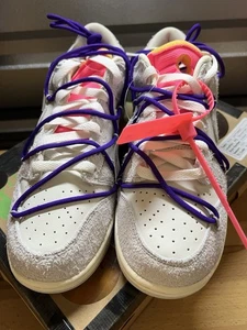 Nike Off-White x Dunk Low 'Lot 15 of 50' DJ0950-101 Men’s Size 9.5 - Picture 1 of 6