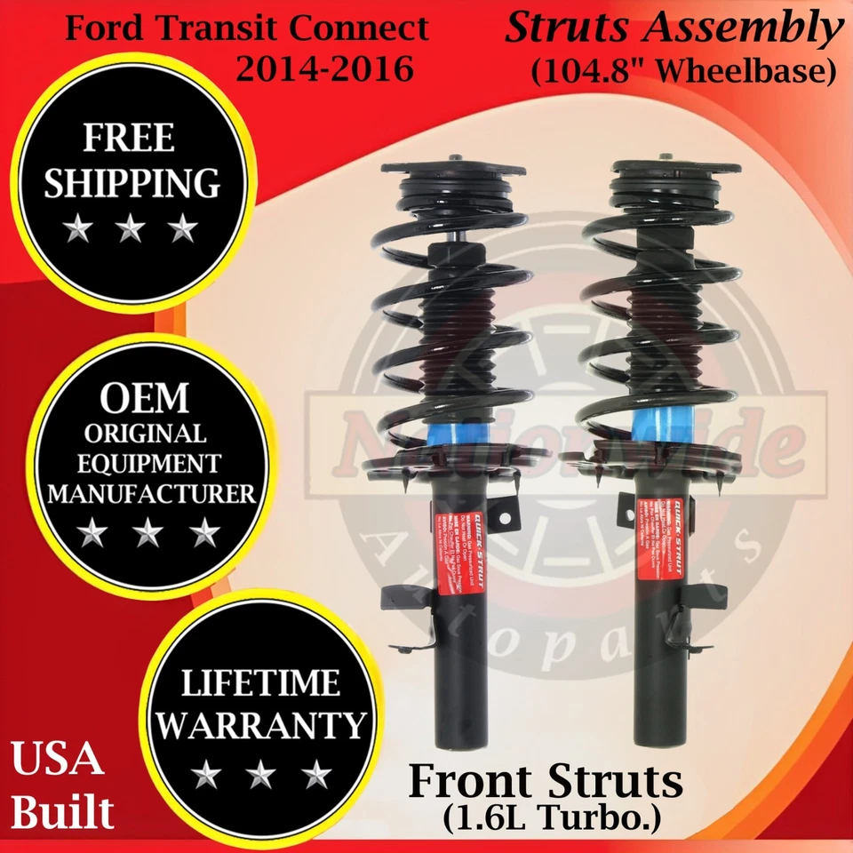 Monroe OEM Front Struts For 2014-2016 Ford Transit Connect Lifetime Warranty — 第 1/4 张图片