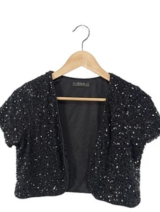 VILA Torera Mujeres Chaqueta Talla EU 34 negro elegante - Imagen 1 de 5