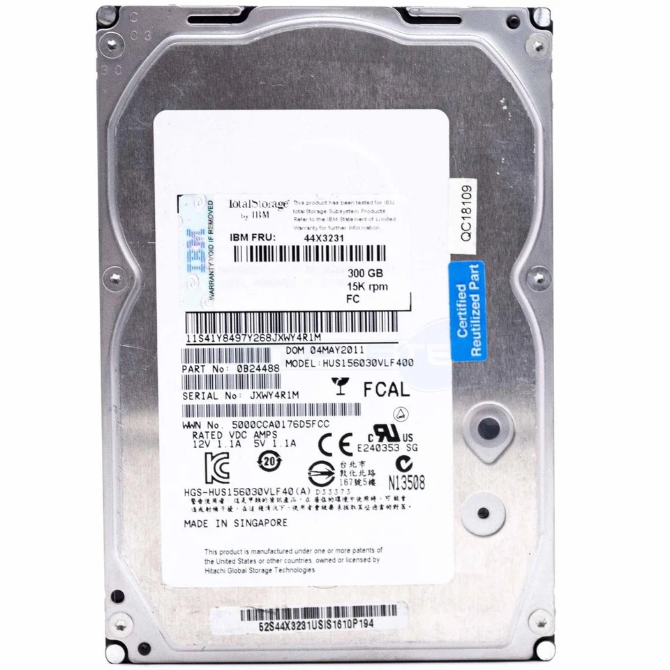 Hitachi HUS156030VLF400 Hard Disk FC Fibre Channel 300GB 15RPM Disco Rigido - Image 1 of 1