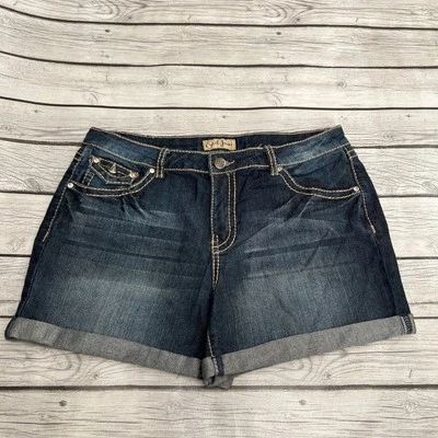 Earl Jean Cuffed Women’s Rhinestones Blue Jeans Shorts Size 12  - Image 1 of 4
