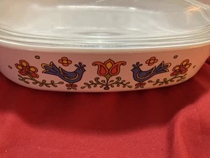 Rare, Vtg Corning Ware Country Festival Roosters A-2-B Casserole 8.5" with Lid - Picture 1 of 6