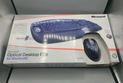 New Microsoft Blue Wireless Desktop Elite Keyboard & Mouse M54-00013 Bluetooth  - Image 1 of 4