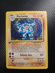 Pokemon TCG - Machamp 8/102 Holo Rare Base Set 1st Edition - Wotc Vintage LP/MP - Picture 1 of 2