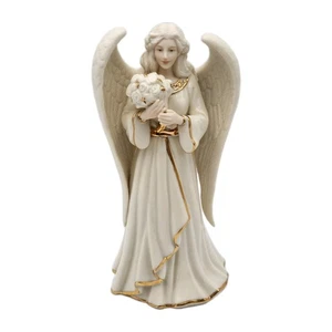 Figura Lenox Angelic Visions Ángel Amigo con Flores 8" Borde Dorado 822382 De Colección - Imagen 1 de 14