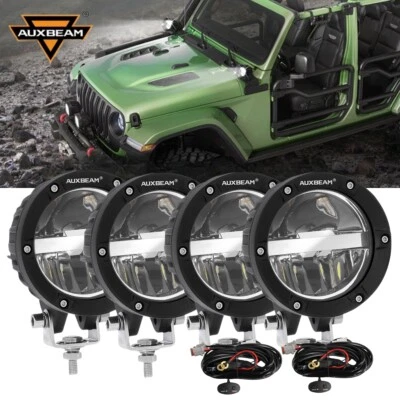 4 PIEZAS AUXBEAM 4" LED Punto Luz Antiniebla Vainas Lámpara de Conducción con DRL Alto/Bajo Beam Para Jeep Foto 1 de 4