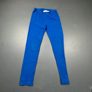 Hanna Andersson Girls’ Blue Leggings Size 10 Cotton Blend Stretch Elastic Waist - Picture 1 of 12