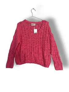 Urban Outfitters Pink Ladder Jumper XS Fisherman’s Relaxed Fit - Picture 1 of 12