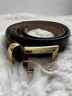 Code Azure Brown Leather Belt Made in Italy Size 36 Adornments Italy Unisex